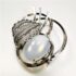 2351-Ghim cài áo-Silver color & faux gemstone vintage brooch-Đã sử dụng3