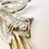 2375-Ghim cài áo-KIGU England bow silver color & rhinestones brooch-Đã sử dụng6