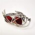 2400-Ghim cài áo-Silver color & red glass brooch-Đã sử dụng5