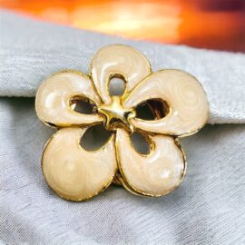2353-Ghim cài áo-Gold color & enamel flower brooch-Đã sử dụng