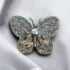 2362-Ghim cài áo-Silver color butterfly rhinestone brooch-Khá mới0