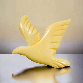 2394-Ghim cài áo-Dove carved bone brooch-Khá mới