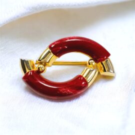 2398-Ghim cài áo-Gold color & red stone brooch-Đã sử dụng
