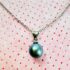 2317-Dây chuyền nữ-Blue pearl & silver color necklace-Khá mới1