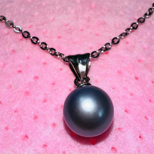2317-Dây chuyền nữ-Blue pearl & silver color necklace-Khá mới2