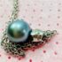 2317-Dây chuyền nữ-Blue pearl & silver color necklace-Khá mới6
