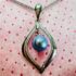 2319-Dây chuyền nữ-Blue pearl & silver color necklace-Như mới3