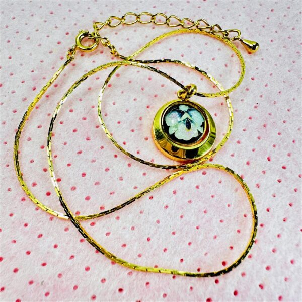 2325-Dây chuyền nữ-Gold color & flower necklace-Như mới5