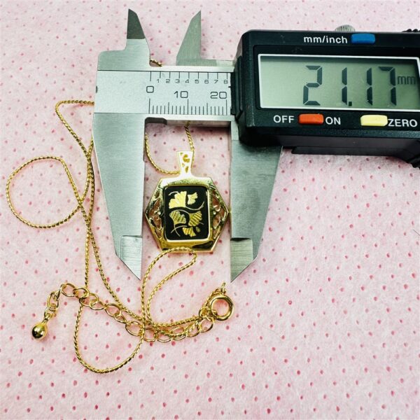 2324-Dây chuyền nữ-Gold color & gold leaf necklace-Như mới9
