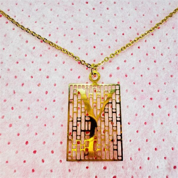 2328-Dây chuyền nữ-Y letter gold color necklace-Khá mới1