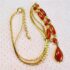 2315-Dây chuyền nữ-Red coral & gold color vintage necklace-Khá mới7