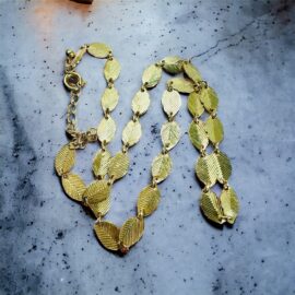 2326-Dây chuyền nữ-Gold color leaf necklace-Như mới