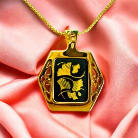2324-Dây chuyền nữ-Gold color & gold leaf necklace-Như mới