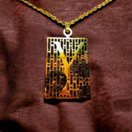 2328-Dây chuyền nữ-Y letter gold color necklace-Khá mới