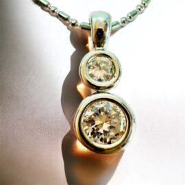2321-Dây chuyền nữ-Cubic Zirconia gemstone & silver color necklace-Như mới