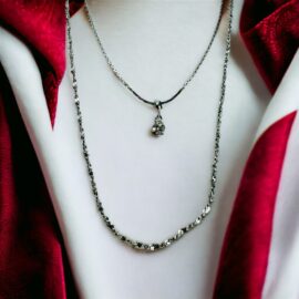 2314-Dây chuyền nữ-Silver color 2 strand necklace-Như mới