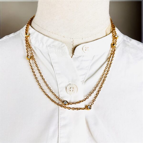 2311-Dây chuyền nữ-D’ORLAN gold color & crystal necklace-Như mới0