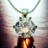2318-Dây chuyền nữ-Cubic Zirconia gemstone 8mm silver color necklace-Như mới0