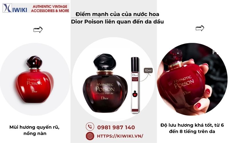 nước hoa Dior Poison liên quan đến da dầu