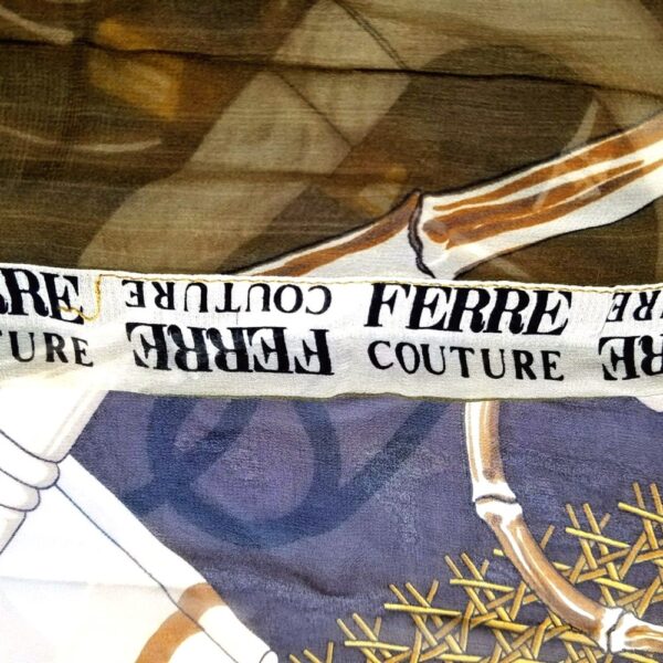 1297-Khăn lụa vuông-FERRE Couture silk scarf (~100cm x 100cm)3