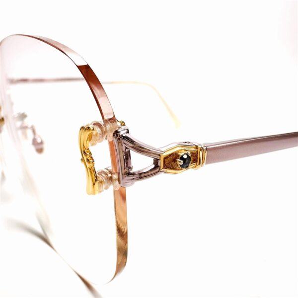 5983-Gọng kính nữ-Như mới-A.TESTONI 0.1Ct Sapphire T8725 rim less eyeglasses frame4