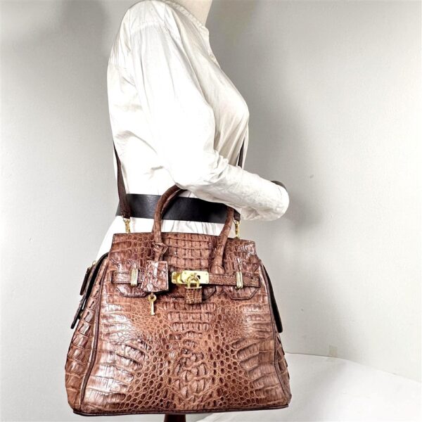 5428-Túi xách tay/đeo vai da cá sấu-CROCODILE skin birkin style handbag-Đã sử dụng20