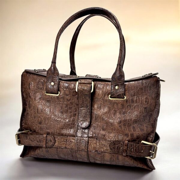 5430-Túi xách tay/Túi du lịch-THEORY Crocodile embossed leather boston bag-Đã sử dụng0