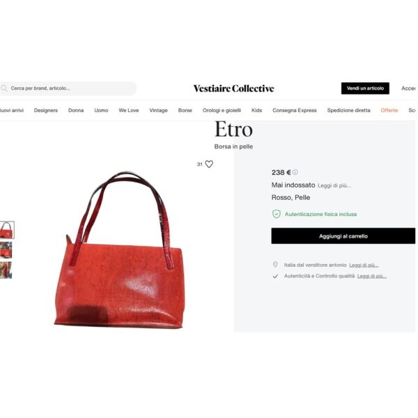 5424-Túi xách tay/Đeo vai-ETRO red textured leather tote bag-Gần như mới19