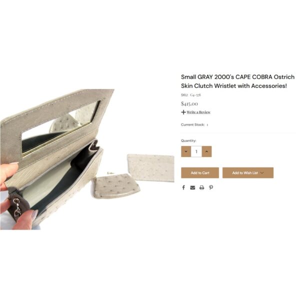 5435-Ví cầm tay-CAPE COBRA Ostrich purse-Khá mới/Ít sử dụng11