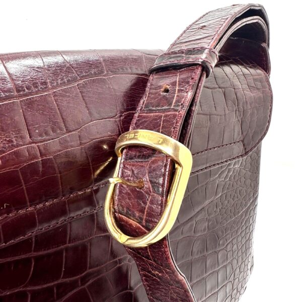 5445-Túi đeo vai-LANCEL Paris Crocodile embossed leather shoulder bag-Đã sử dụng10