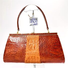 5452-Túi xách tay-CROCODILE leather vintage 1980s handbag-Đã sử dụng/Khá mới