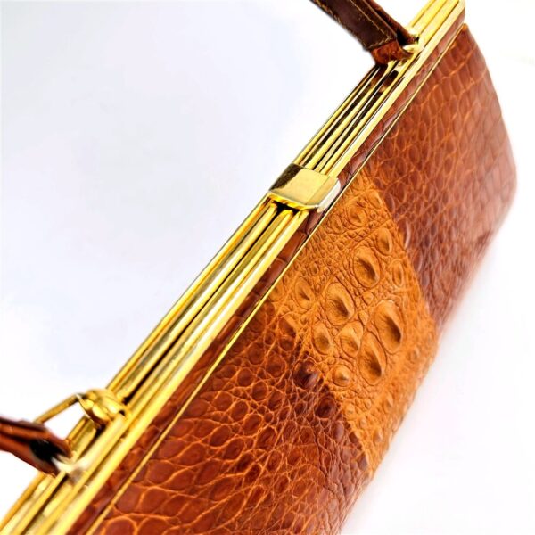 5452-Túi xách tay-CROCODILE leather vintage 1980s handbag-Đã sử dụng/Khá mới7