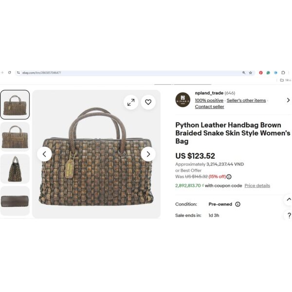 5443-Túi xách tay-Snake leather handbag-Đã sử dụng16