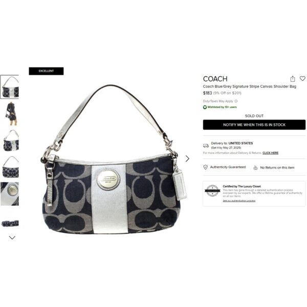7214-Túi đeo vai/đeo chéo-COACH Signature cloth shoulder/crossbody bag-Mới/Chưa sử dụng15
