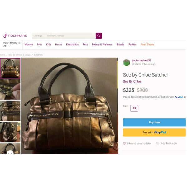 7211-Túi xách tay/Đeo vai-SEE BY CHLOE Metallic Daytripper 2 ways bag-Đã sử dụng24