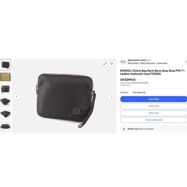 7206-Túi cầm tay-DUNHILL vintage clutch-Đã sử dụng/Khá mới10