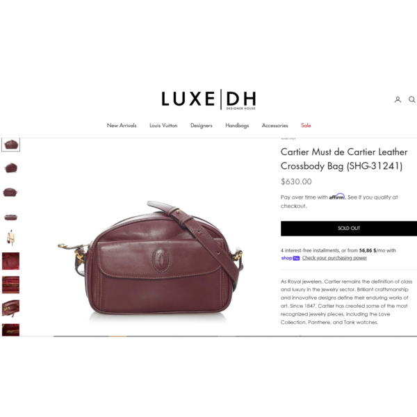 5444-Túi đeo chéo/đeo vai-CARTIER Bordeaux crossbody/shoulder bag-Gần như mới21