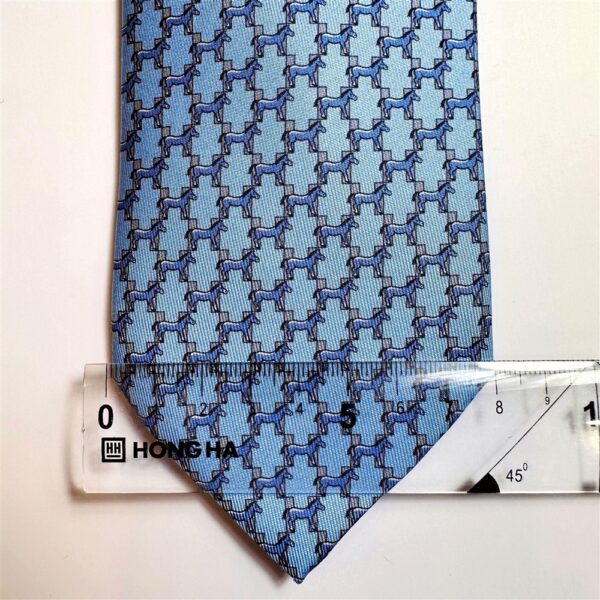 3600-Caravat-HERMES Twill Tie 8 horse pattern HTH1906 tie-Mới/Chưa sử dụng7