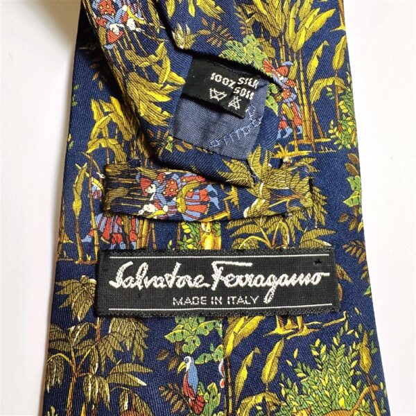 3625-Caravat-SALVATORE FERRAGAMO silk tie-Gần như mới5