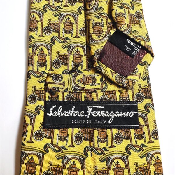 3629-Caravat-SALVATORE FERRAGAMO silk tie-Gần như mới5