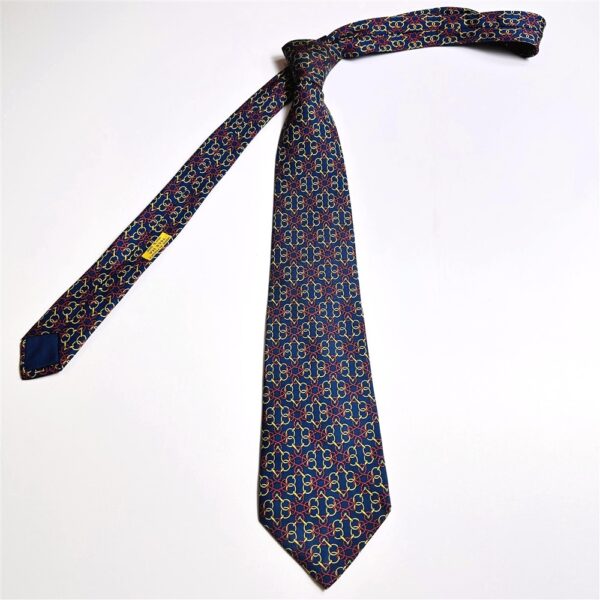 3608-Caravat-HERMES 7468HA silk tie-Đã sử dụng/Khá mới1