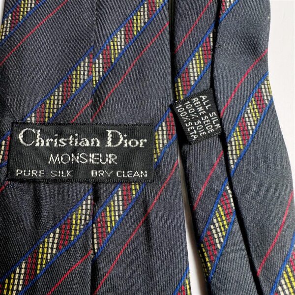 3670-Caravat-CHRISTIAN DIOR Monsieur vintage silk tie-Khá mới6