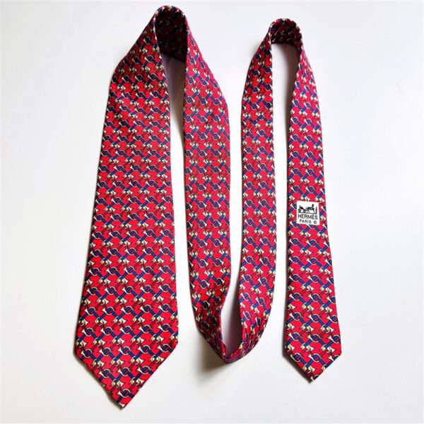 3609-Caravat-HERMES 7039TA silk tie-Gần như mới7