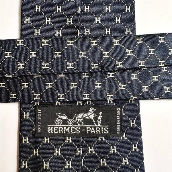 3617-Caravat-HERMES H logo silk tie-Khá mới6