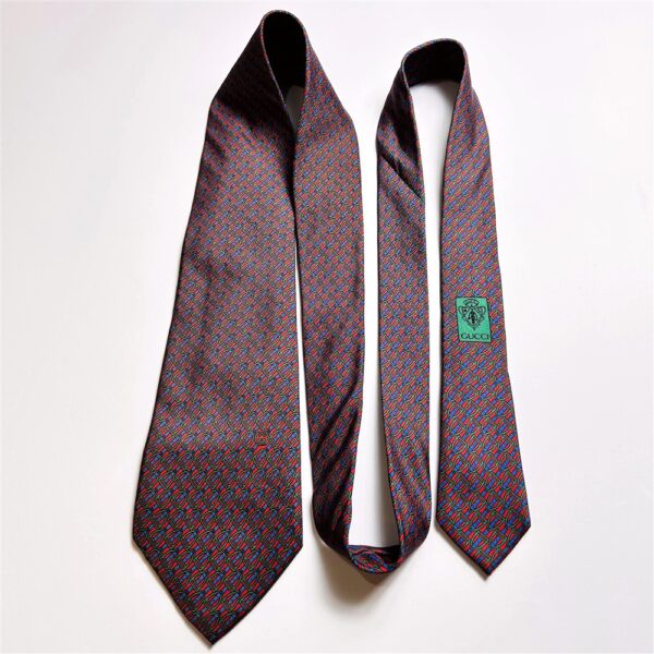 3666-Caravat-GUCCI vintage silk tie-Khá mới8