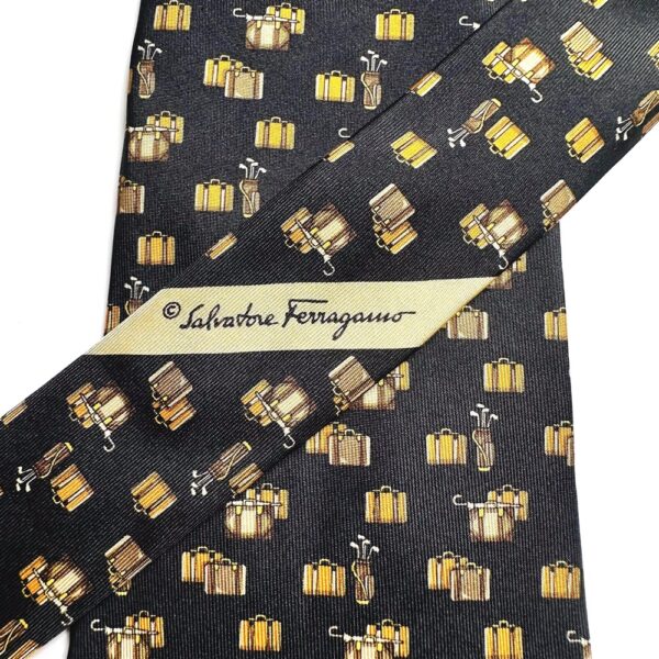 3631-Caravat-SALVATORE FERRAGAMO silk tie-Gần như mới4