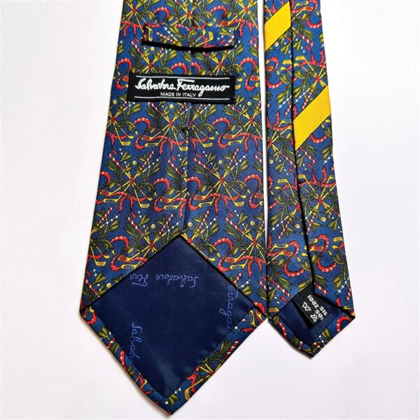 3632-Caravat-SALVATORE FERRAGAMO silk tie-Gần như mới5