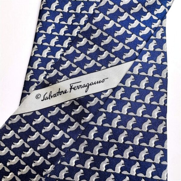 3633-Caravat-SALVATORE FERRAGAMO silk tie-Gần như mới4