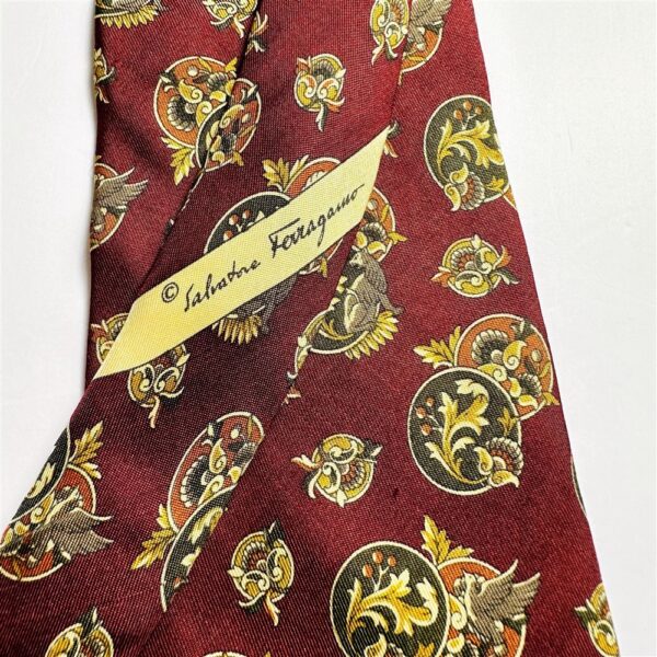 3634-Caravat-SALVATORE FERRAGAMO silk tie-Khá mới/Đã sử dụng4