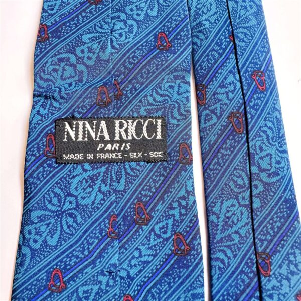 3737-Caravat-NINA RICCI Paris silk tie 8.0cm-Mới/Chưa sử dụng5